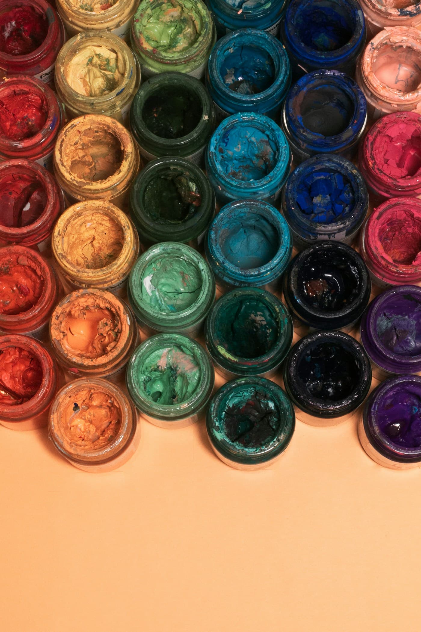 Pots of candle colour in every shade